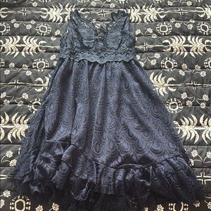 Stylish Navy Lace Dress